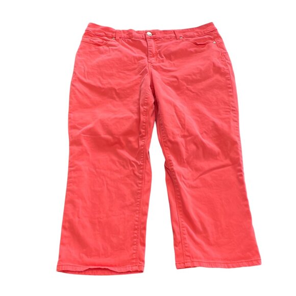 Chico's Crop Pants Size 3 XL Petite Pink So Lifting Capri Summer Bright Color - Picture 1 of 13